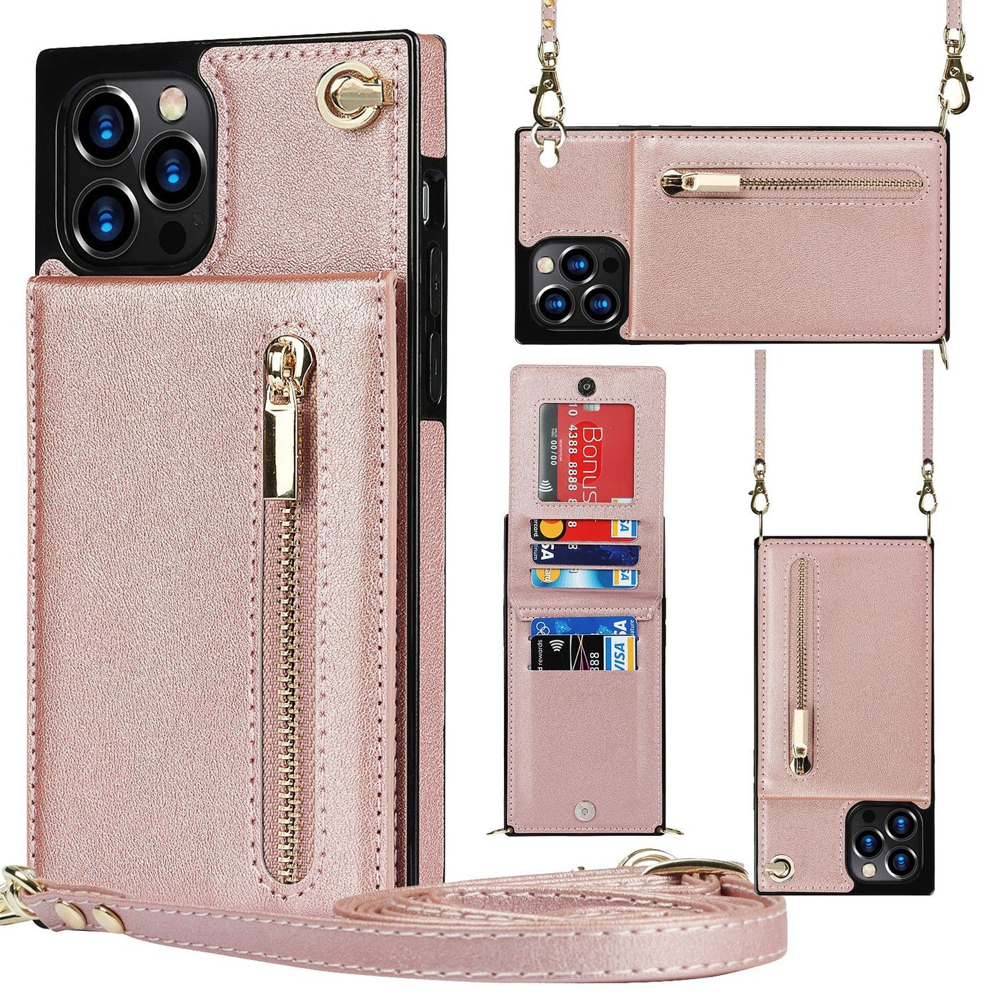 Redtrinket™ Zipper Phone Case Crossbody Wallet with Strap