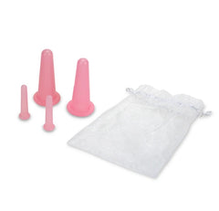 4 Pcs Silicone Facial Cupping Set Vacuum Massage Cup Kit Natural Silicone Facial Massage Cup Anti-Aging Beauty Tool