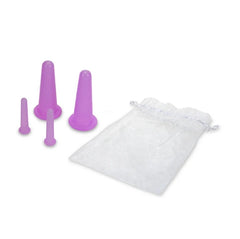 4 Pcs Silicone Facial Cupping Set Vacuum Massage Cup Kit Natural Silicone Facial Massage Cup Anti-Aging Beauty Tool