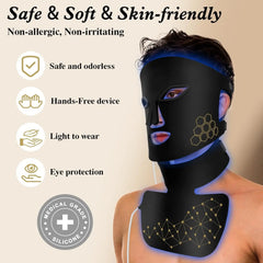 Hello Face Rechargeable Red Light Therapy Mask for Face & Neck Infrared LED Mask Skincare Device for Glowing Skin