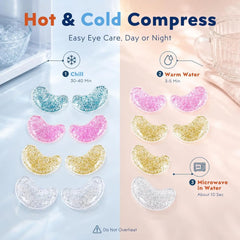 Reusable Under Eye Patches 2-8PCS Hot & Cold Gel Eye Pads Ice Pack for Puffy Eyes Cooling Patches Eye Care Tools Night Routine