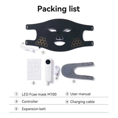 Hello Face Rechargeable Red Light Therapy Mask for Face & Neck Infrared LED Mask Skincare Device for Glowing Skin