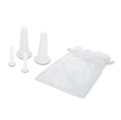4 Pcs Silicone Facial Cupping Set Vacuum Massage Cup Kit Natural Silicone Facial Massage Cup Anti-Aging Beauty Tool