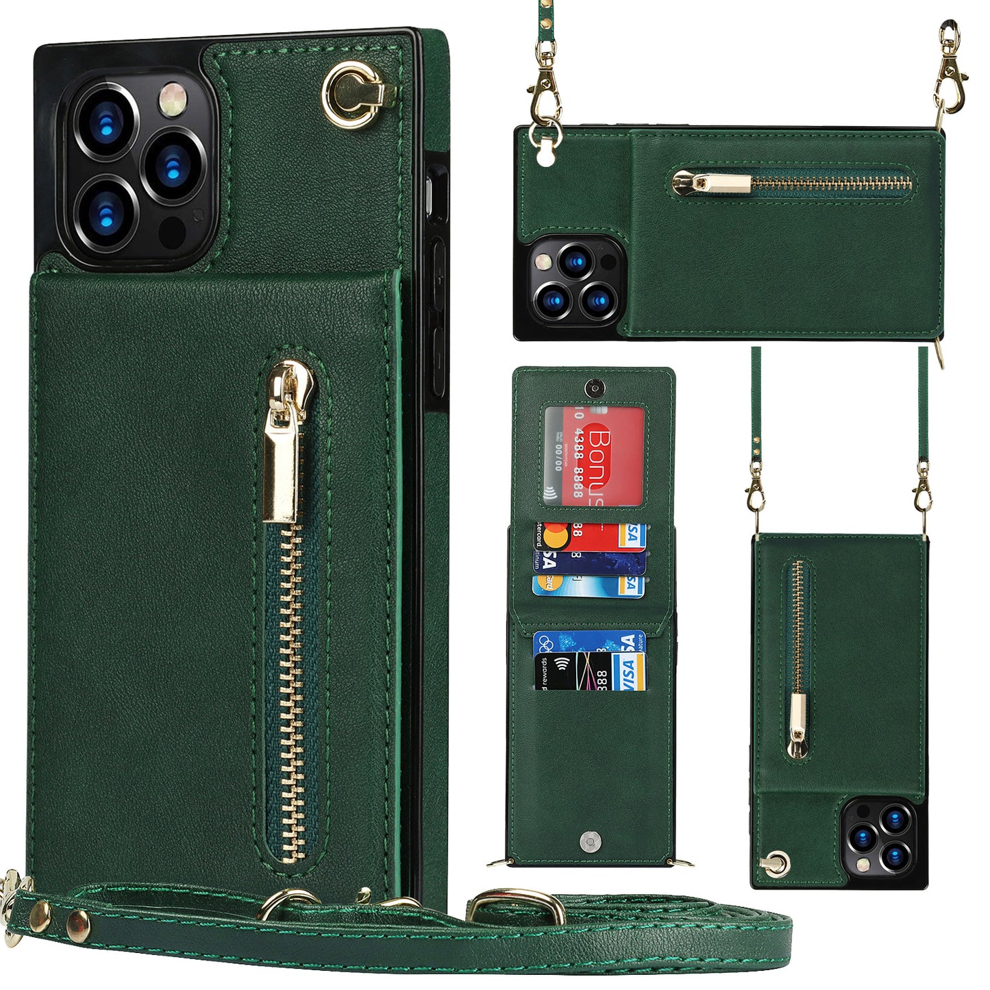 Redtrinket™ Zipper Phone Case Crossbody Wallet with Strap