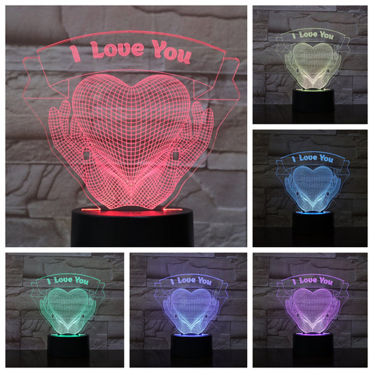 Redtrinket™ Hands Holding Love 3D Night Light
