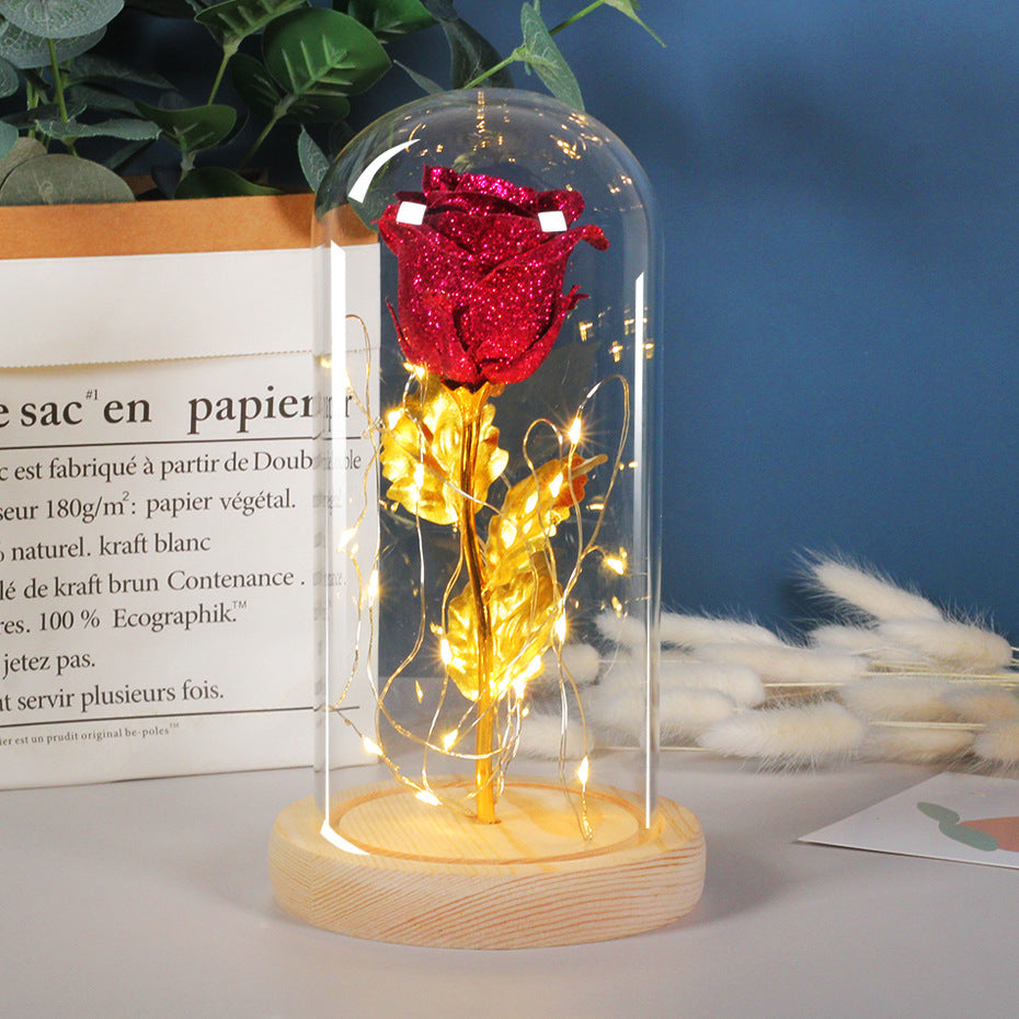 Redtrinket™ Romantic LED Eternal Rose in Glass Dome