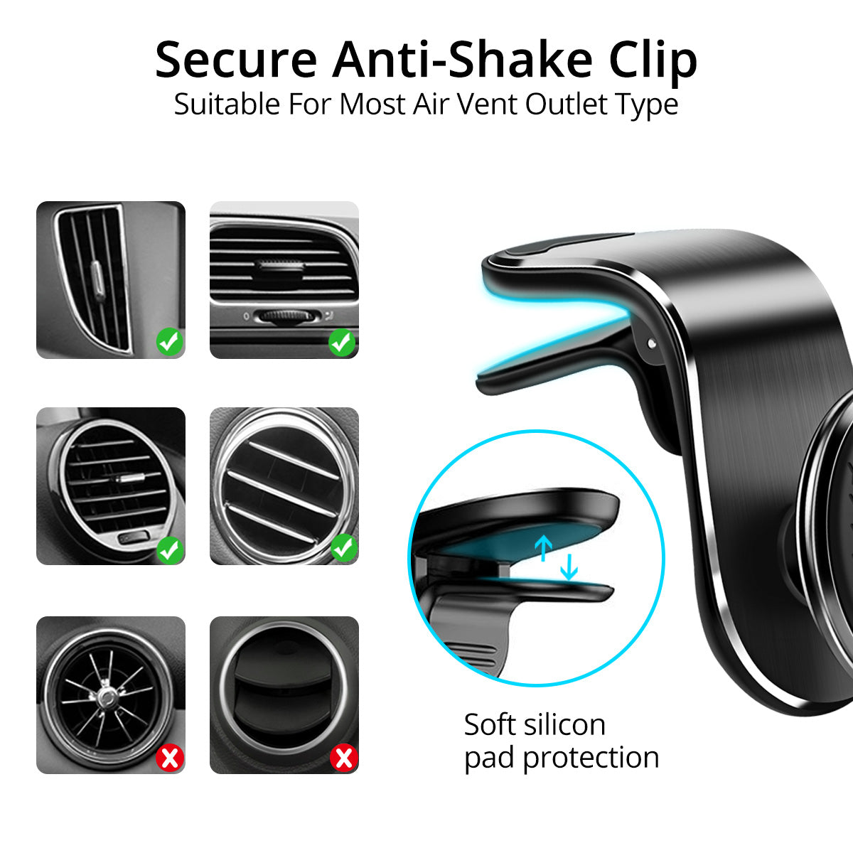Redtrinket™ Magnetic Air Vent Car Phone Holder