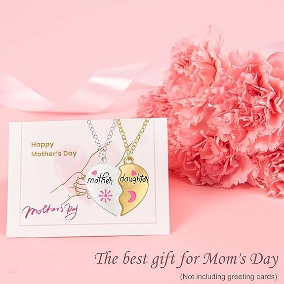 Heart Bond Connecting Mother children Necklaces