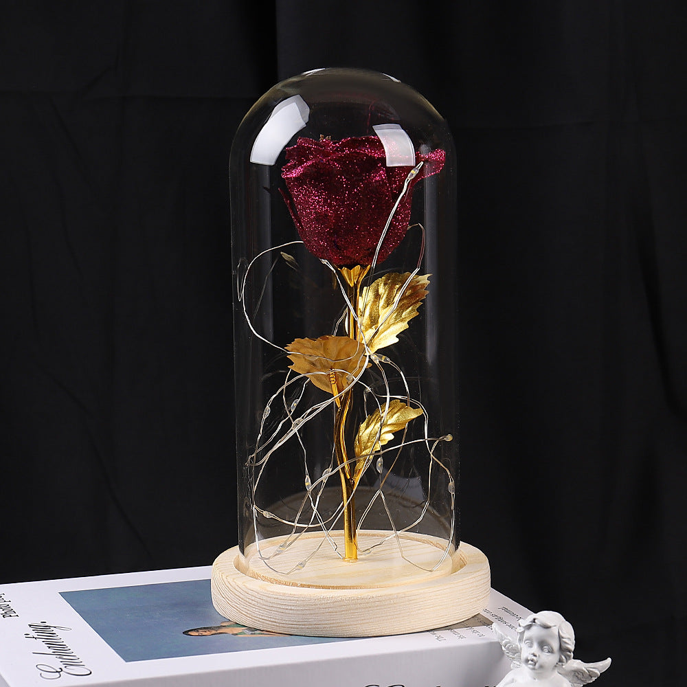 Redtrinket™ Romantic LED Eternal Rose in Glass Dome