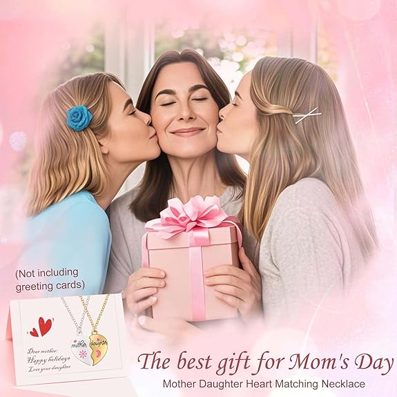 Heart Bond Connecting Mother children Necklaces