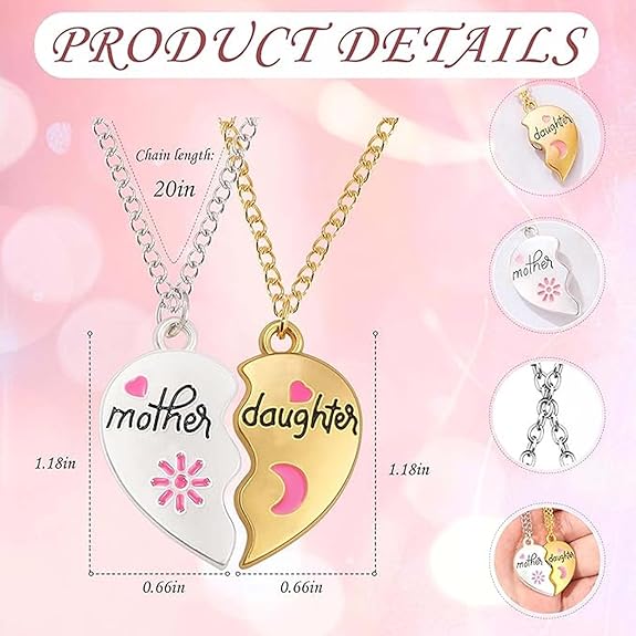 Heart Bond Connecting Mother children Necklaces
