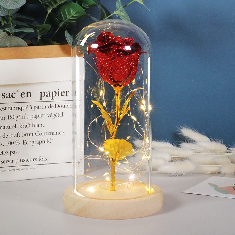 Redtrinket™ Romantic LED Eternal Rose in Glass Dome