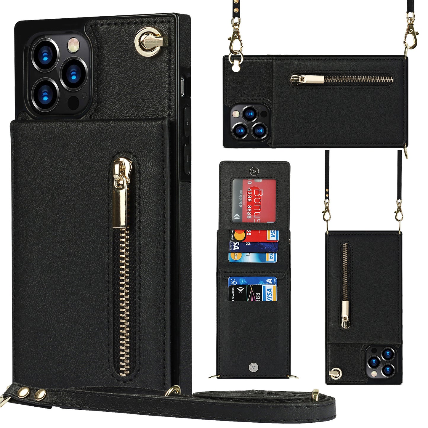 Redtrinket™ Zipper Phone Case Crossbody Wallet with Strap