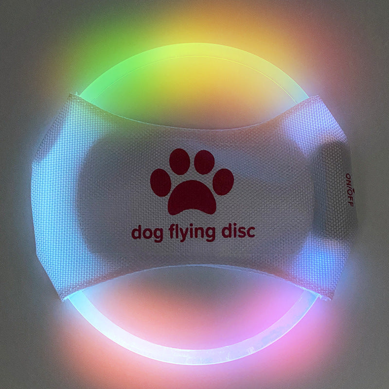 Dog Flying Discs Light Glowing LED Luminous Training Interactive Toys