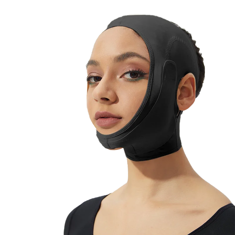 Adjustable Velcro Double Chin Reducer Face Lifting Belt Double Layer Cutout Design At The Chin Shaper Straps