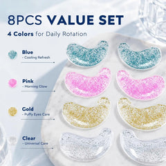Reusable Under Eye Patches 2-8PCS Hot & Cold Gel Eye Pads Ice Pack for Puffy Eyes Cooling Patches  Eye Care Tools Night Routine