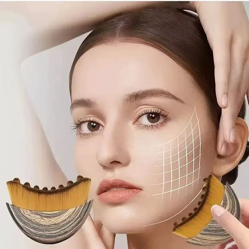 1PC Lymphatic Drainage Brush for Face & Body, Ergonomic Massager Tool, Fits Skin Contours, Detox & Relaxation