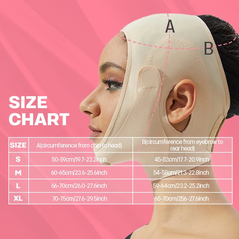 Adjustable Velcro Double Chin Reducer Face Lifting Belt Double Layer Cutout Design At The Chin Shaper Straps
