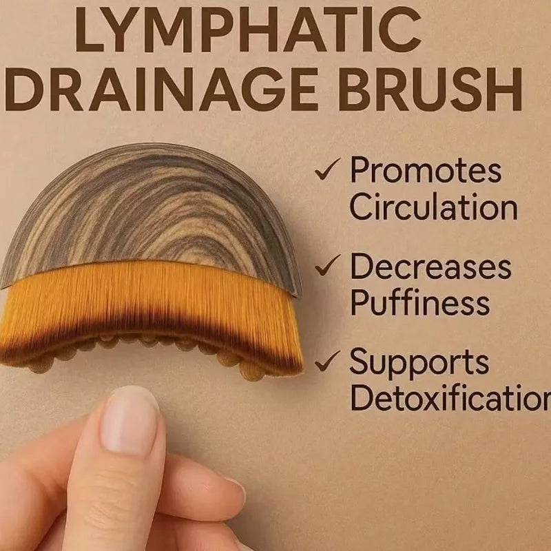 1PC Lymphatic Drainage Brush for Face & Body, Ergonomic Massager Tool, Fits Skin Contours, Detox & Relaxation