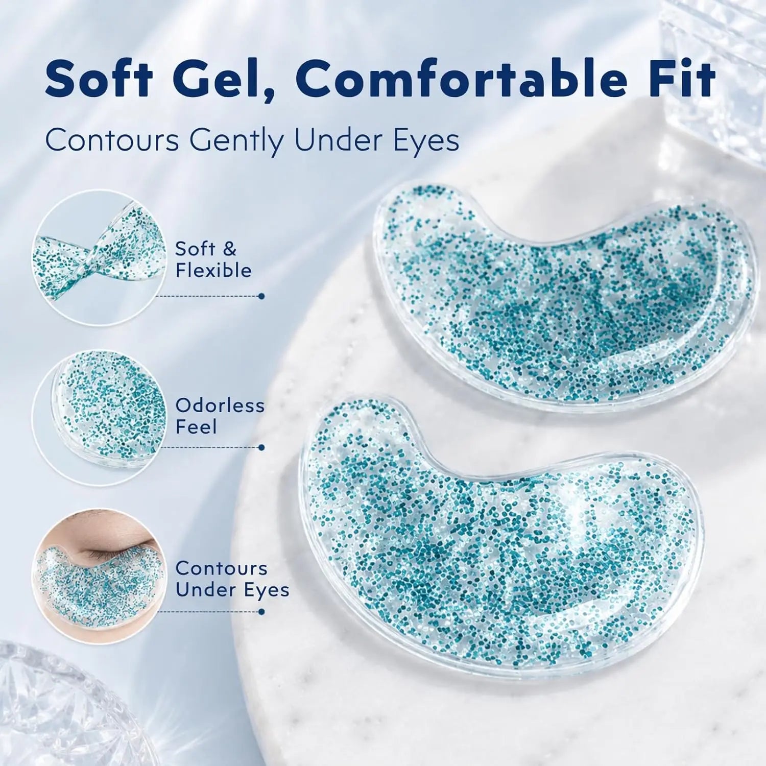 Reusable Under Eye Patches 2-8PCS Hot & Cold Gel Eye Pads Ice Pack for Puffy Eyes Cooling Patches  Eye Care Tools Night Routine