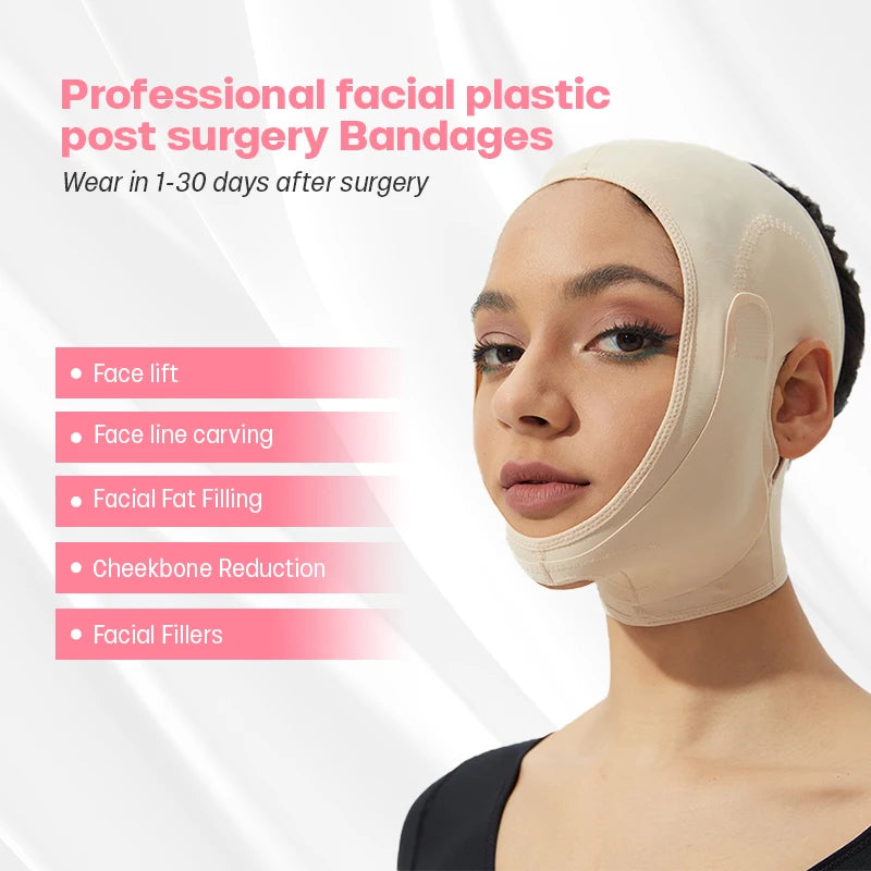 Adjustable Velcro Double Chin Reducer Face Lifting Belt Double Layer Cutout Design At The Chin Shaper Straps