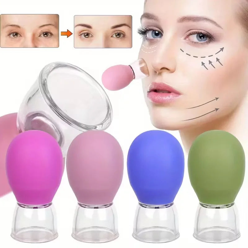 Silicone Cupping Set for Face & Body, Vacuum Suction Massager for Meridians, Nipple Corrector, Facial & Back Walking Cupper
