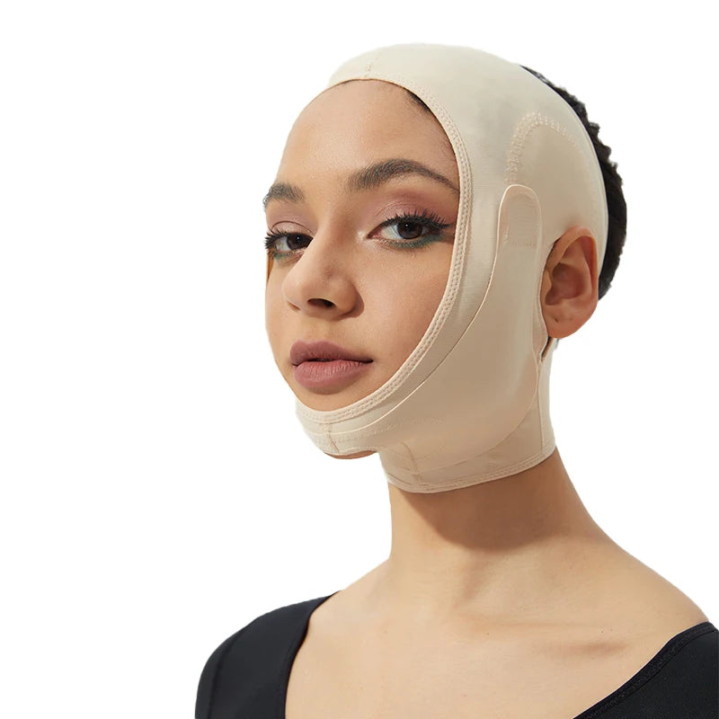 Adjustable Velcro Double Chin Reducer Face Lifting Belt Double Layer Cutout Design At The Chin Shaper Straps