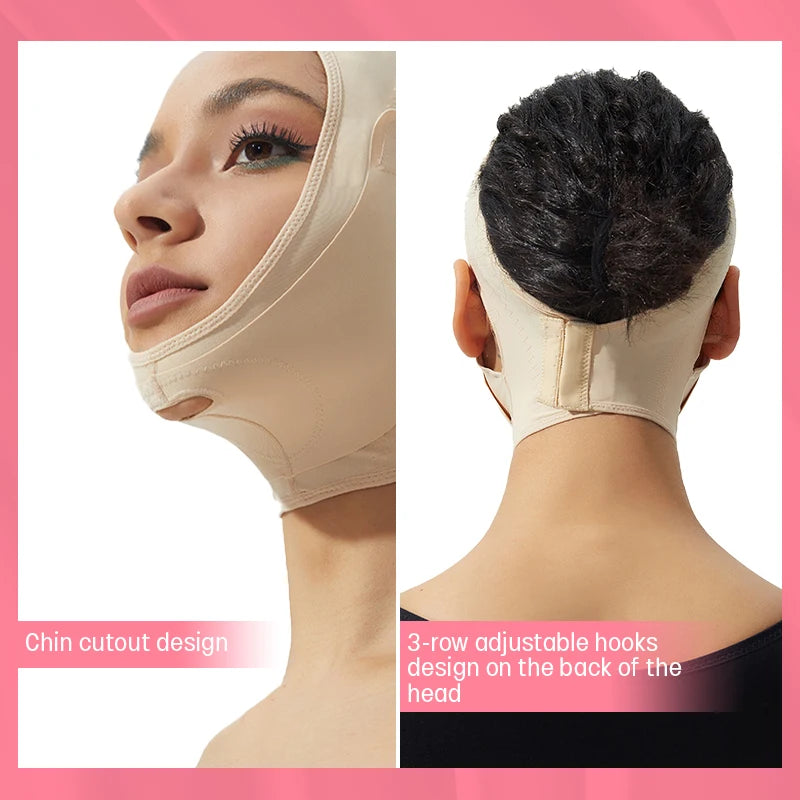 Adjustable Velcro Double Chin Reducer Face Lifting Belt Double Layer Cutout Design At The Chin Shaper Straps