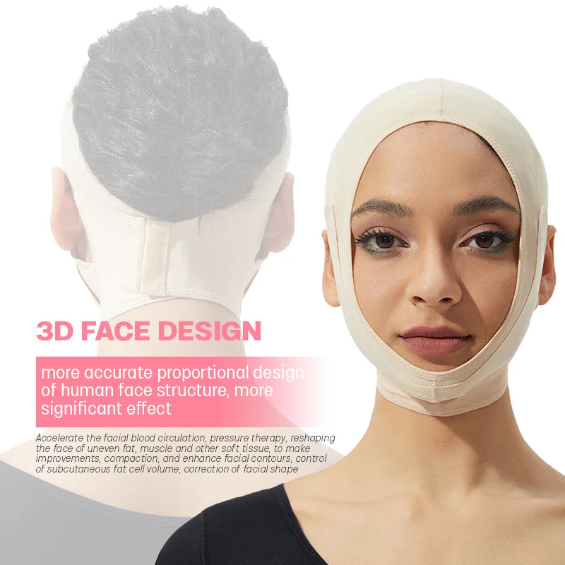 Adjustable Velcro Double Chin Reducer Face Lifting Belt Double Layer Cutout Design At The Chin Shaper Straps