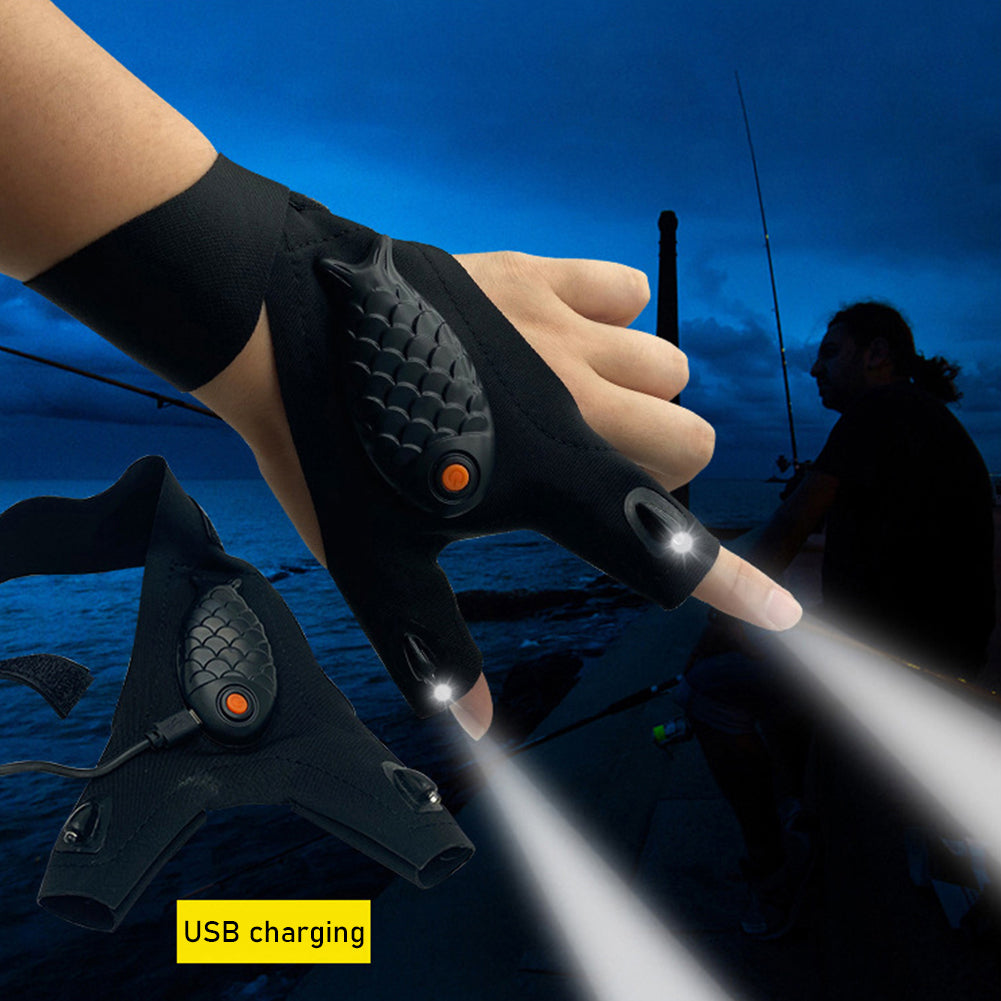 Redtrinket™ Flashlight Glow Fishing Gloves