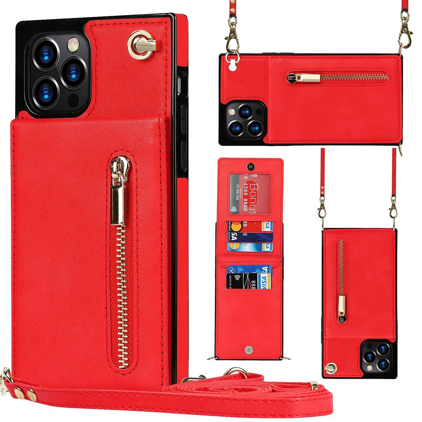 Redtrinket™ Zipper Phone Case Crossbody Wallet with Strap