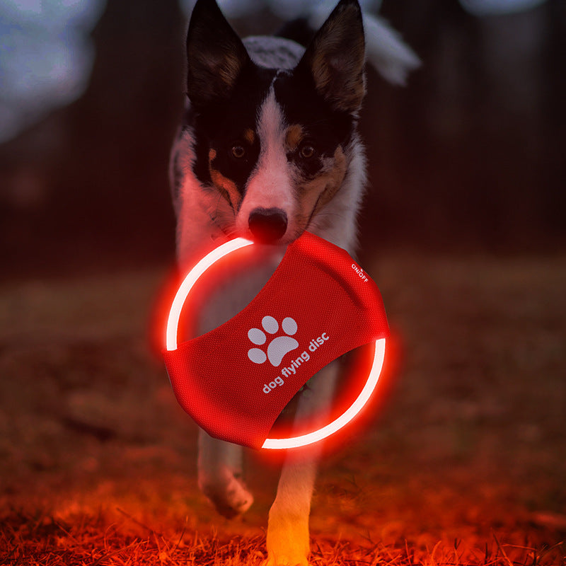 Dog Flying Discs Light Glowing LED Luminous Training Interactive Toys