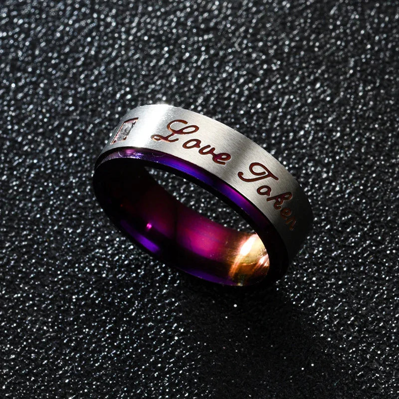 Redtrinket™ Purple Love Design Titanium Steel Couple Rings